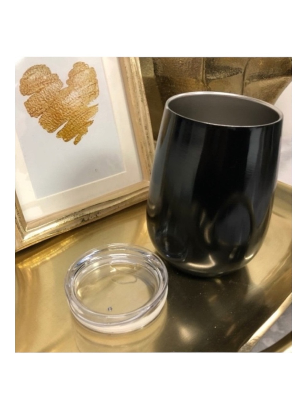 new Poshmark ༄ Stemless Wine Tumbler ༄ Coffee Cup ༄ Black Stainless Steel - Picture 7 of 16